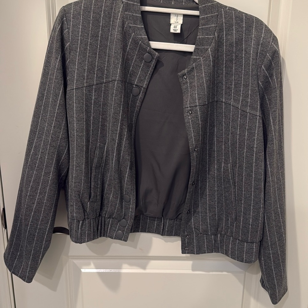 Joie Gray and White Cropped Jacket